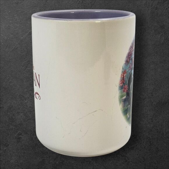 Vintage Disney Mulan Ceramic Mug 1990s Made in USA Princess Collectible Purple - Picture 2 of 7